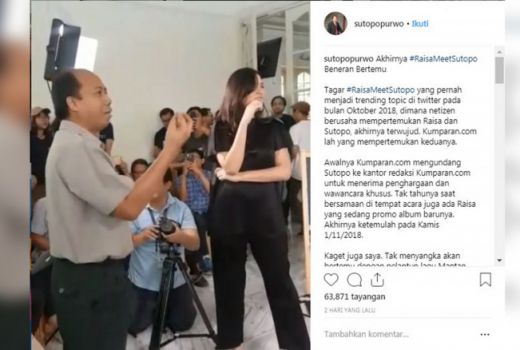 Ketika Sutopo Bertemu Raisa - GenPI.co