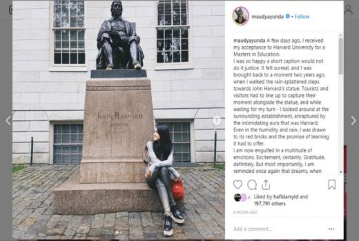 Artis Maudy Ayunda Senang Diterima Kuliah di Kampus Harvard, USA - GenPI.co