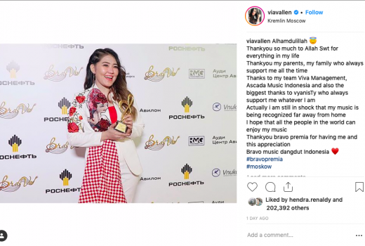 Raih Penghargaan Bravo Music Awards di Rusia, Instagram Via Vallen Banjir Komentar - GenPI.co