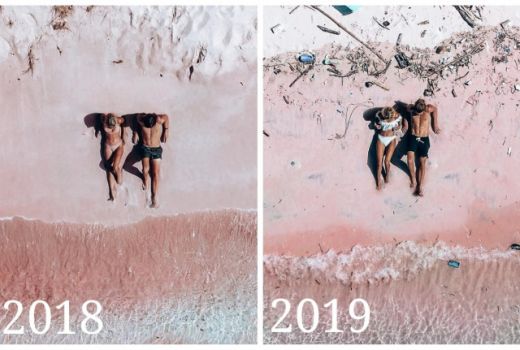 Pink Beach Penuh Sampah, Pasangan Traveler ini Sedih - GenPI.co