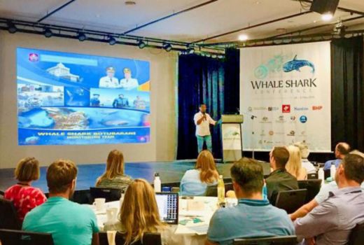 Staf Disparek Bone Bolango Presentasi Soal Hiu Paus di Australia - GenPI.co