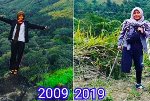 Arrohma Mendaki Gunung dengan Satu Kaki - GenPI.co