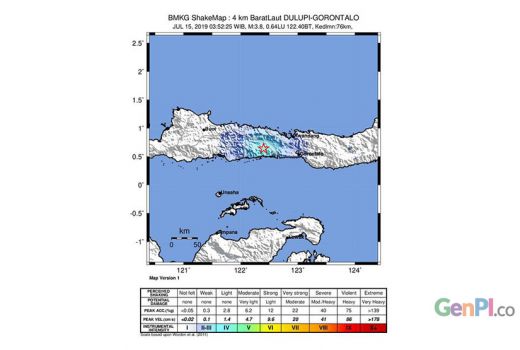 Gempa Bumi 3,8 Magnitudo Guncang Gorontalo - GenPI.co