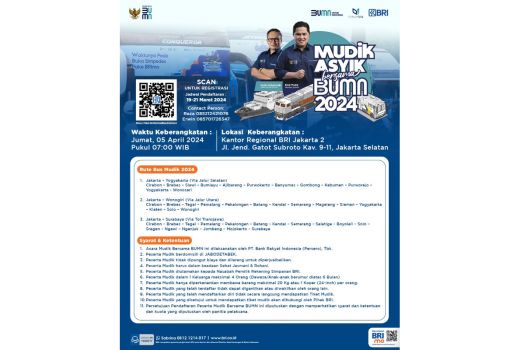 BRI Group Buka Pendaftaran Mudik Asyik Bersama BUMN 2024 - GenPI.co SULTRA