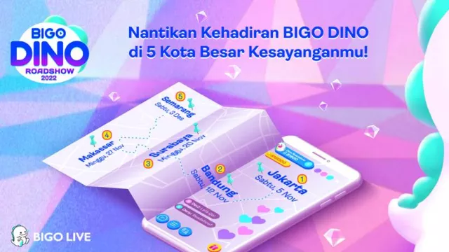 Perdana! Maskot BIGO Giant Dino Hadir di 4 Kota Indonesia  - GenPI.co