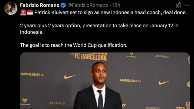 Fabrizio Romano Bocorkan Patrick Kluivert Jadi Pelatih Baru Timnas Indonesia - GenPI.co