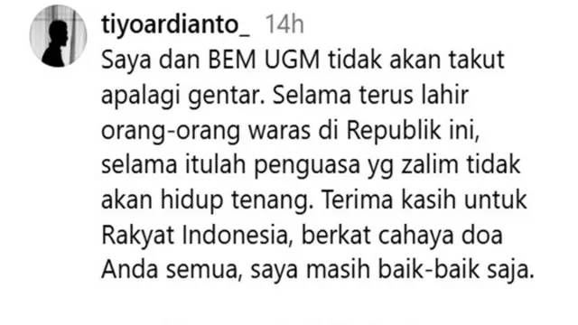 Ketua BEM UGM Tiyo Tak Gentar Dapat Teror, Seusai Protes Pemerintahan Prabowo - GenPI.co