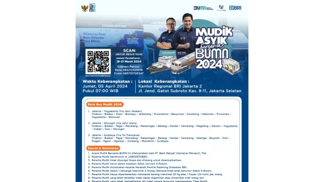 BRI Group Buka Pendaftaran Mudik Asyik Bersama BUMN 2024 untuk 6.441 Orang - GenPI.co BALI