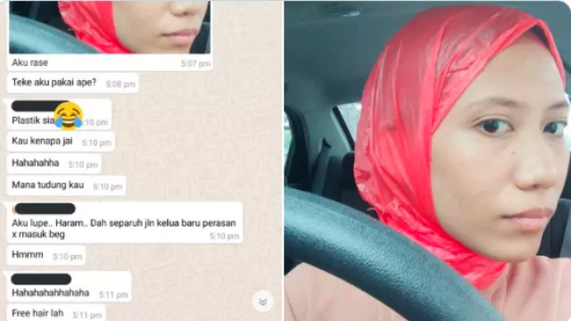 Lupa Bawa Jilbab, Hijabers Ini Pakai Kresek untuk Tutup Aurat - GenPI.co