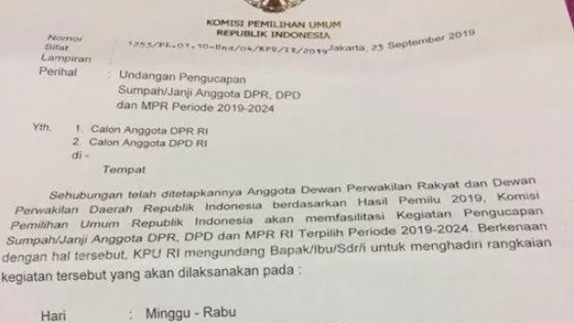 KPU Siapkan Hotel Mewah untuk Anggota DPR & DPD Jelang Pelantikan - GenPI.co