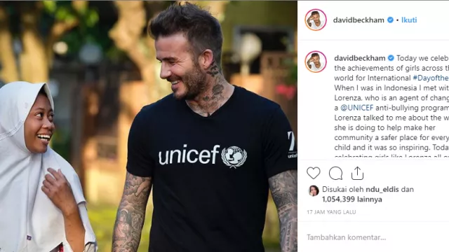 David Beckham Puji Gadis Indonesia di Instagram, Siapakah Dia? - GenPI.co
