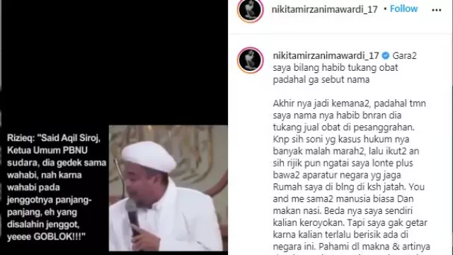 Ngeri! Nikita Mirzani Tabuh Genderang Perang Lawan Habib Rizieq - GenPI.co