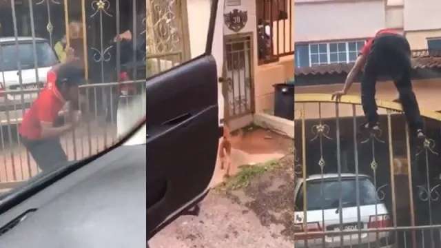 Viral! Kurir Panjat Pagar Karena Tetiba Digonggong 2 Anjing - GenPI.co
