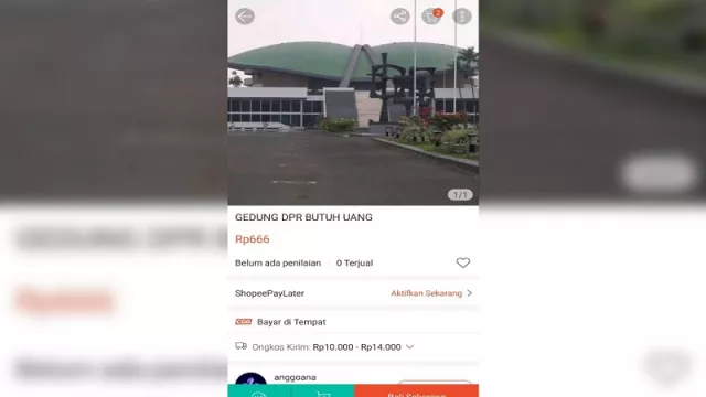 Pengumuman, Gedung DPR Dijual di Toko Online - GenPI.co