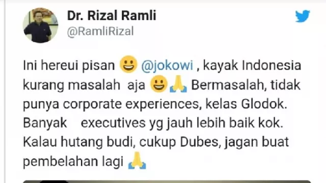 Kontroversi Twit Rizal Ramli soal Kelas Glodok, PDIP: Tendensius - GenPI.co