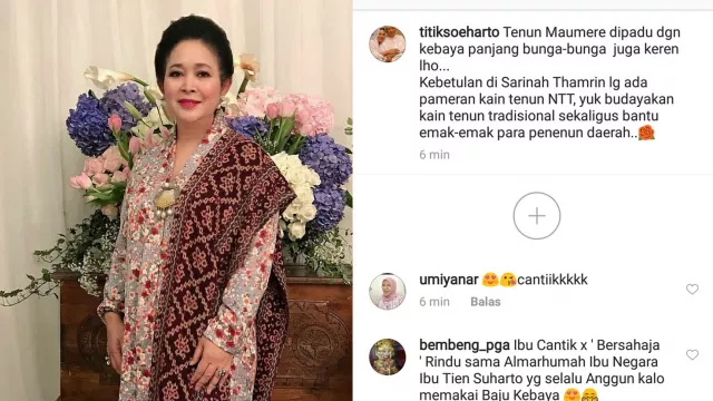 Titik Soeharto Pakai Tenun Maumere, Cantiknya Seperti Ibu Menhan - GenPI.co