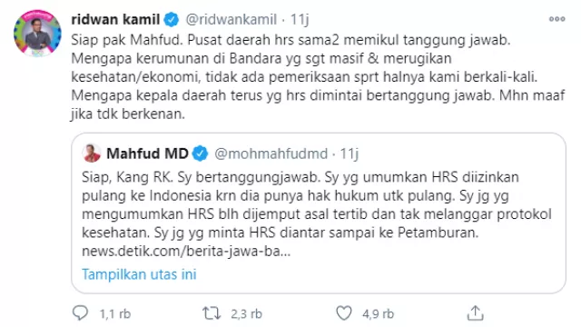 Debat Terbuka Ridwan Kamil vs Mahfud MD di Twitter, Mirip ILC! - GenPI.co