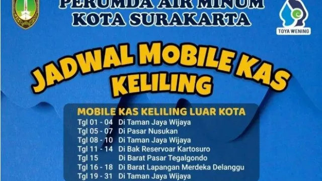 Jadwal Mobil Kas Keliling PDAM Kota Solo, Buka Senin Sampai Jumat - GenPI.co JATENG