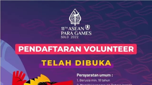 Pendaftaran Volunteer ASEAN Para Games 2022 Dibuka, Ini Caranya - GenPI.co JATENG
