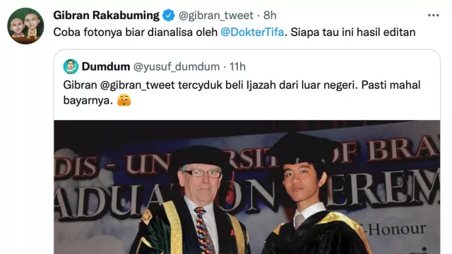 Giliran Ijazah Gibran yang Dituding Palsu: Kene Sekolah Angel, Sangune Kadang Kurang - GenPI.co JATENG