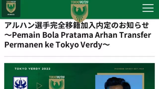 Keren Pol! Arhan Jadi Pemain Pertama Asia Tenggara di Tokyo Verdy - GenPI.co JATENG