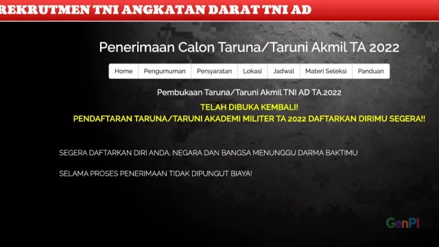 Cek Syarat dan Materi Seleksi Pendaftaran Akmil TNI AD 2022 - GenPI.co JATENG