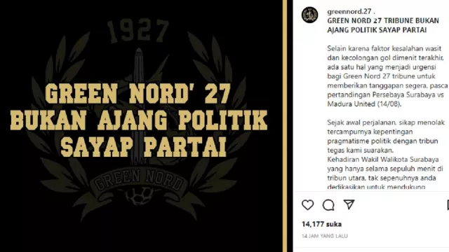Bonek Green Nord 27 Sindir Wawali Kota Surabaya, Menohok! - GenPI.co JATIM
