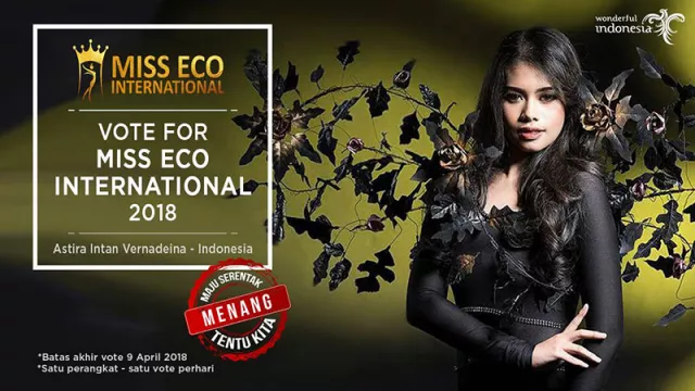 Yuk, Vote Astira di Miss Eco International 2018 - GenPI.co