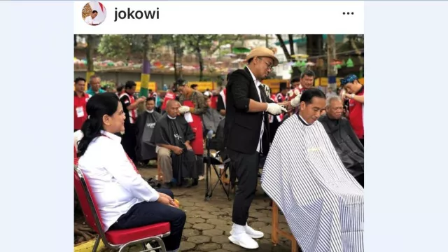 Jokowi Ikut Cukur Rambut Massal di Situ Bagendit - GenPI.co