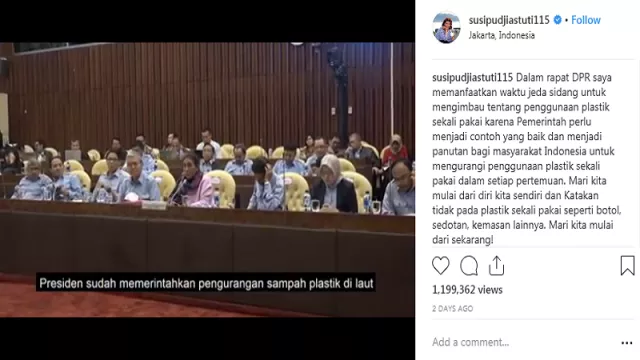 Di Kantor Menteri Susi, Minum Air Mineral Kemasan Botol Denda Rp 500 Ribu - GenPI.co