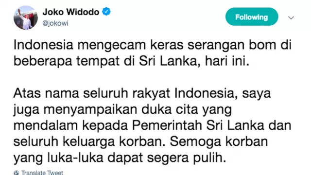 Presiden Jokowi Kecam Serangan Bom Di Sri Lanka - GenPI.co
