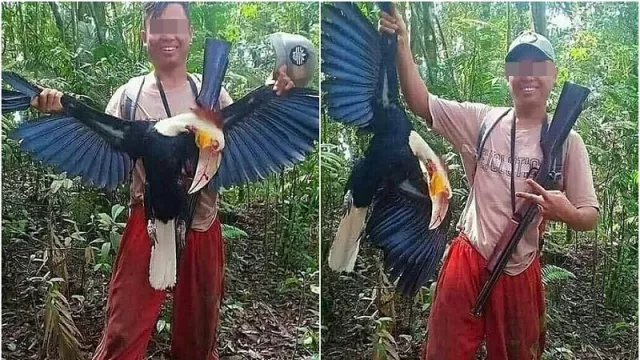 Tim Cyber Polri Selediki Foto Pria Pamer Tembak Burung Rangkong - GenPI.co