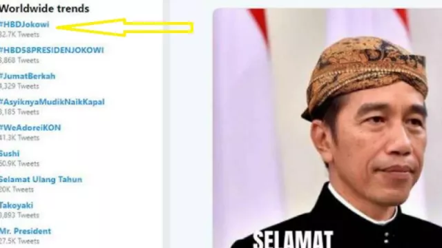 HBD Jokowi Jadi 'Worldwide Trending Topics' - GenPI.co