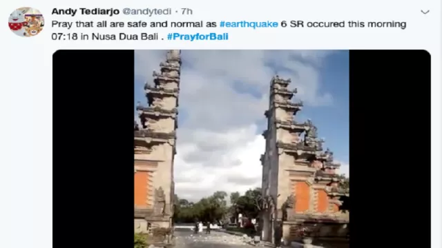 Pura di Nusa Dua Nyaris Roboh Akibat Gempa Bali - GenPI.co