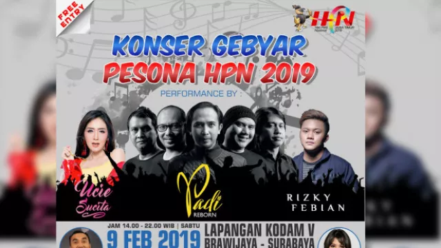 Siap-Siap, Konser Gebyar Pesona HPN 2019 akan Guncang Surabaya - GenPI.co