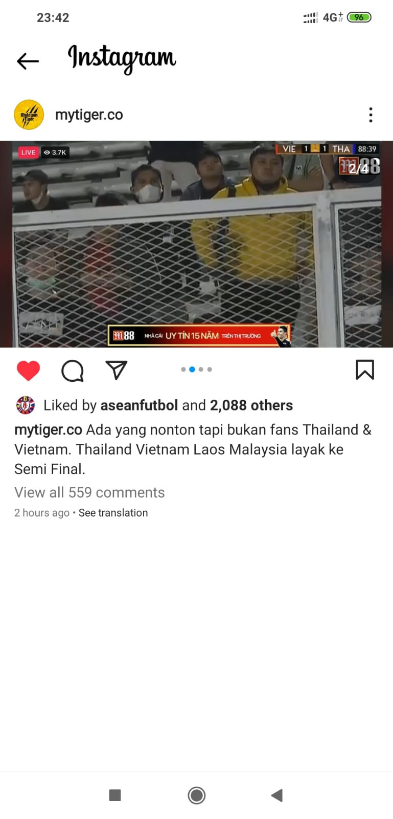 Nonton Vietnam vs Thailand, Indonesia Disindir Fans Malaysia