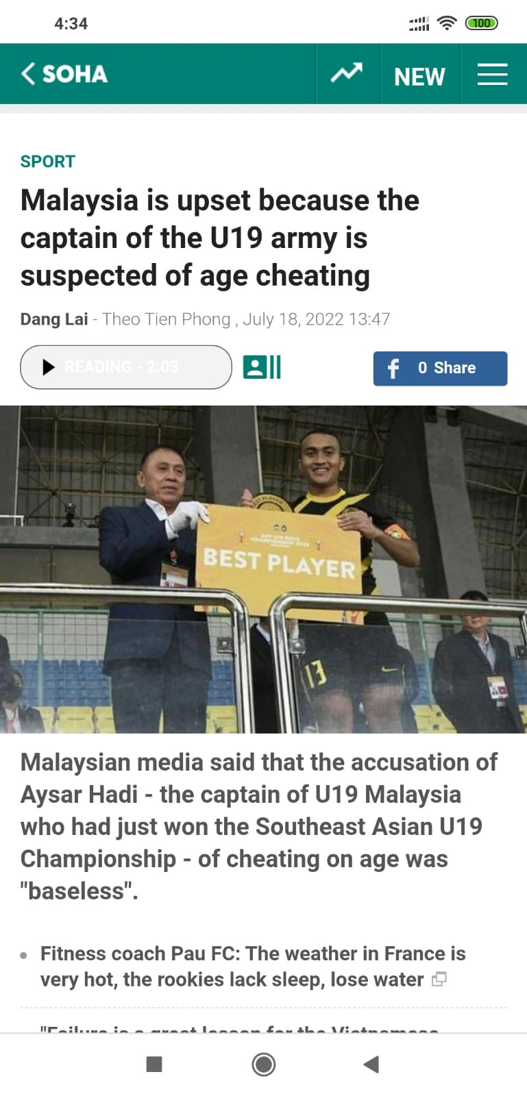Juara Piala AFF U-19, Kapten Malaysia Lakukan Pencurian Umur?