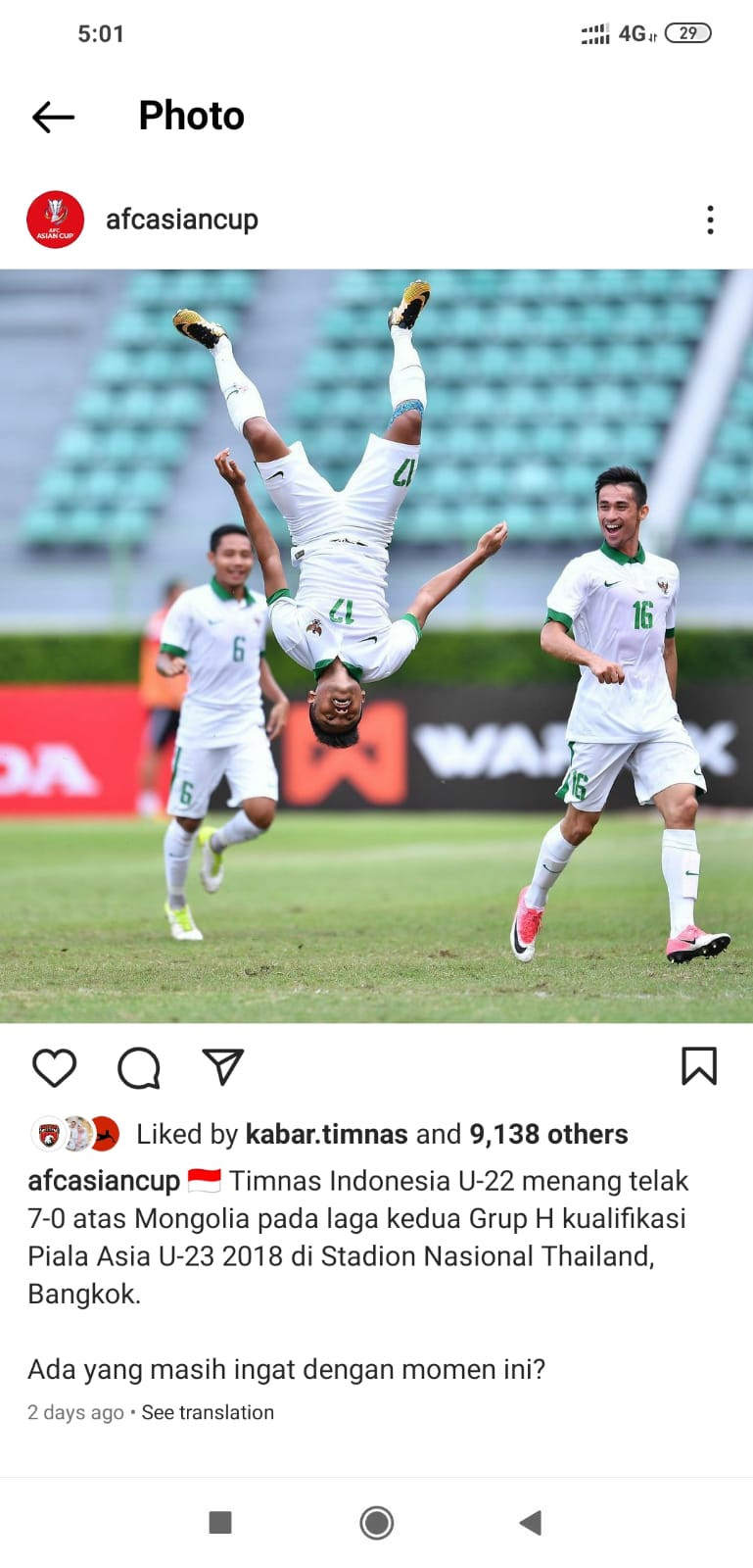 AFC Kangen Momen Gila Timnas Indonesia di Piala Asia