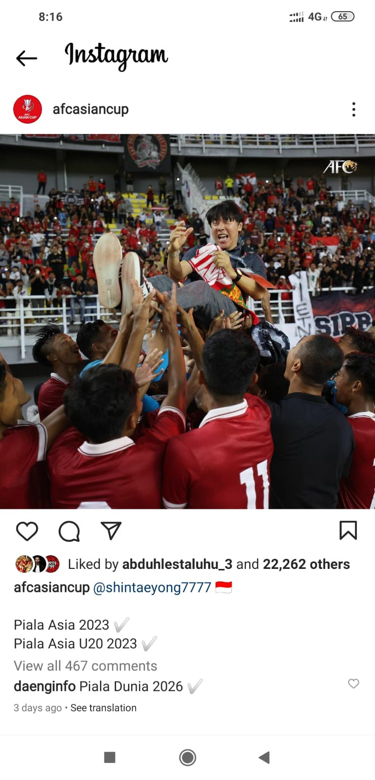 AFC Masih Tak Percaya dengan Rekor Shin Tae Yong di Timnas Indonesia
