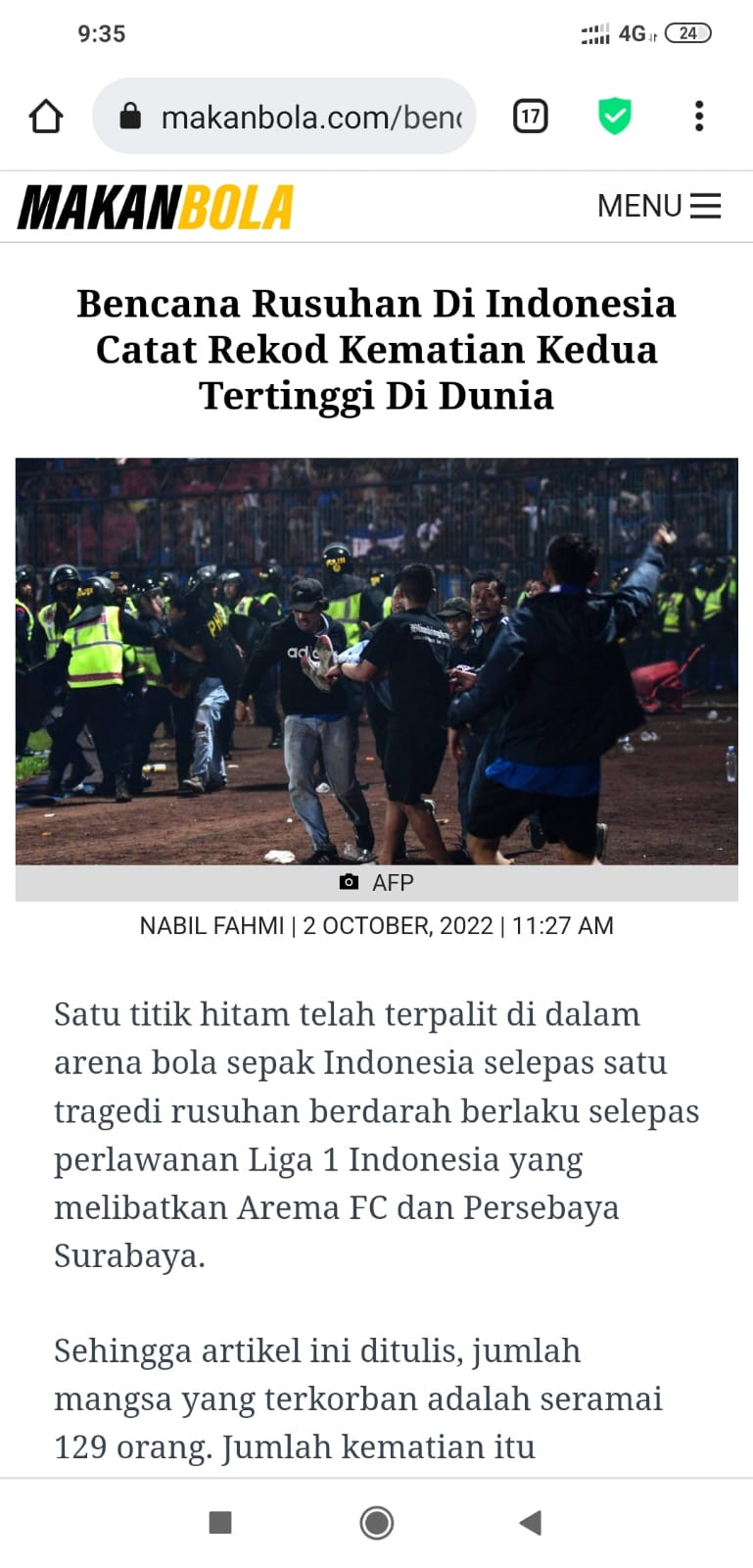 Terkait Tragedi Stadion Kanjuruhan, Media Malaysia: Pecahkan Rekor