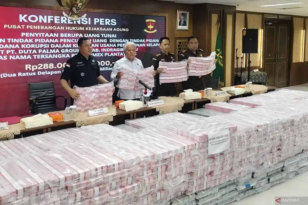 Kejagung Sita Uang Rp 288 Miliar Terkait Kasus PT Duta Palma Group