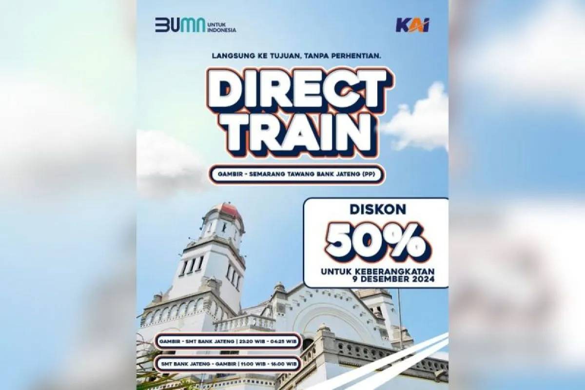 Libur Akhir Tahun, KAI Luncurkan Layanan Direct Train Stasiun Gambir-Semarang Tawang