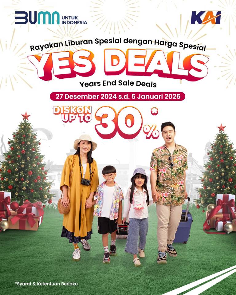 Buruan Pesan! Sambut Tahun Baru, Daop 6 Hadirkan Program Year End Sale Deals Diskon hingga 30%