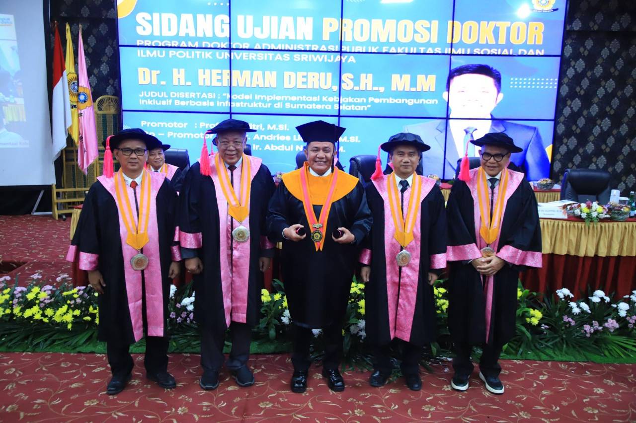 Gubernur Herman Deru Raih Gelar Doktor, Bawa Terobosan Model Pembangunan Inklusif