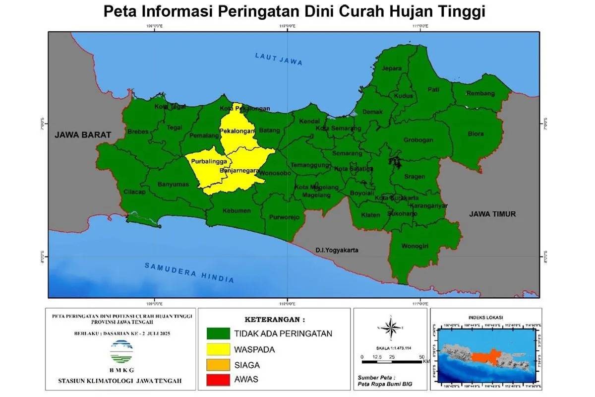 BMKG: Waspada Kekeringan dan Hujan Lebat di Jawa Tengah saat Kemarau