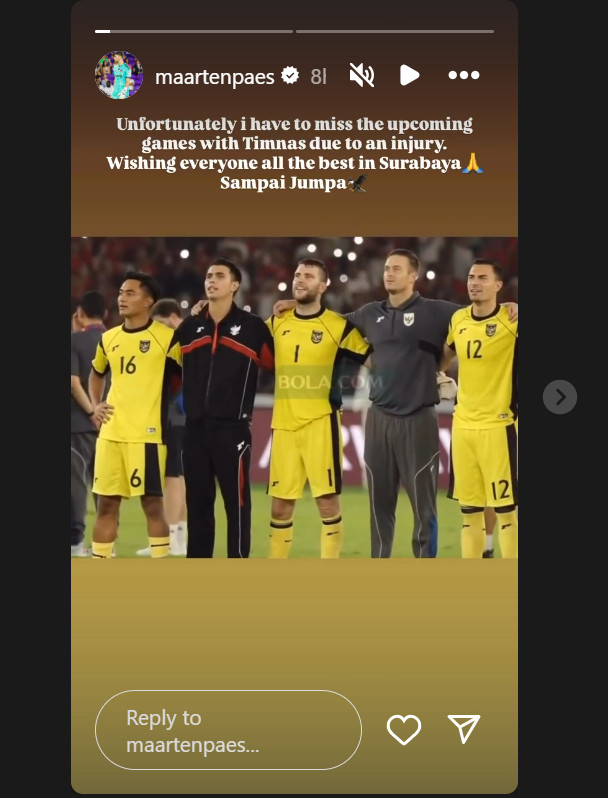 Absen Bela Timnas Indonesia, Maarten Paes Kecewa