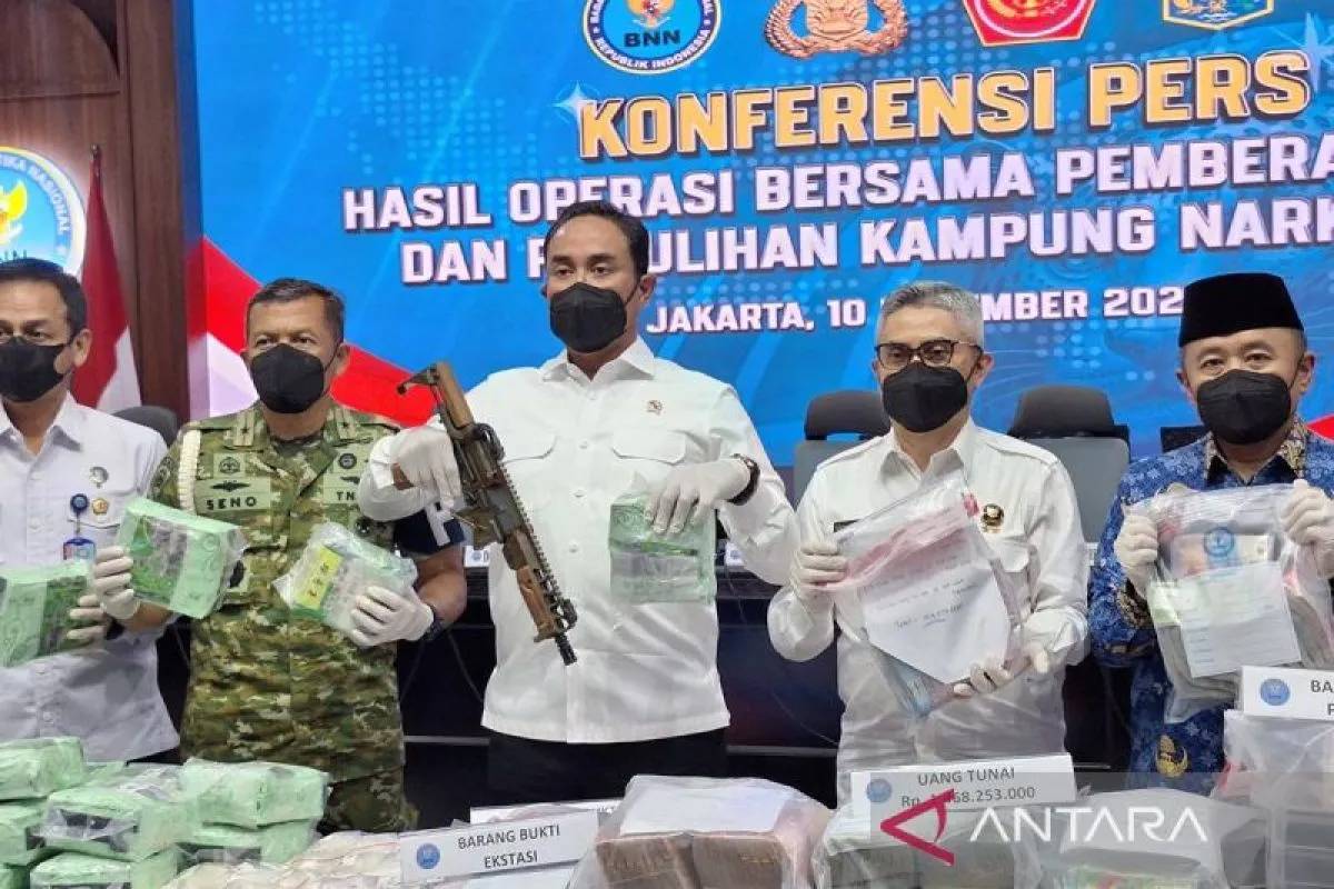 BNN Tangkap 1.259 Orang Sita Rp1,5 M dan 126 Kg Sabu dari Operasi Nasional