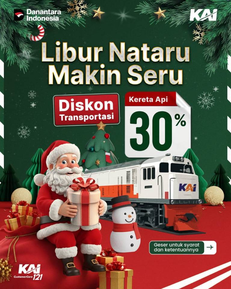Promo Nataru! Daop 6 Diskon Tiket Kereta Hingga 30%, Berlaku Sampai 10 Januari 2026