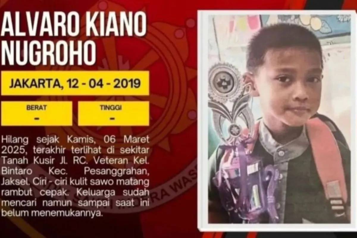 Anak Hilang 8 Bulan, Kerangka Diduga Alvaro Ditemukan di Jakarta Selatan