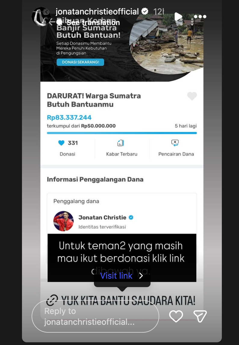  Galang Dana untuk Korban Banjir Sumatra